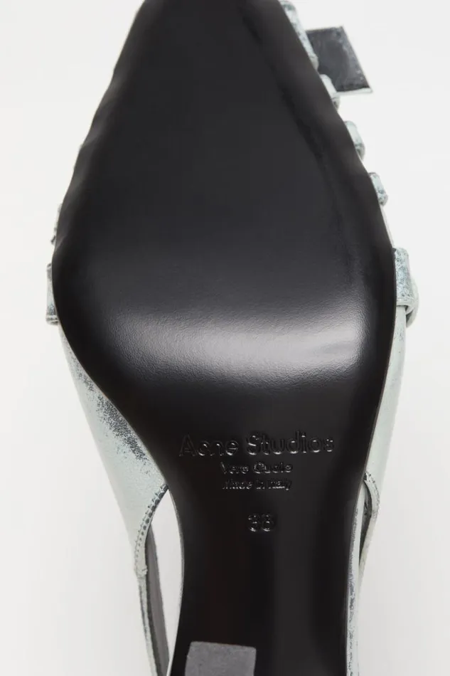 Acne Studios Leather Heel Slingbacks Whiteblack Women Shoes Acne Studios Leather Heel Slingbacks Whiteblack Women Shoes