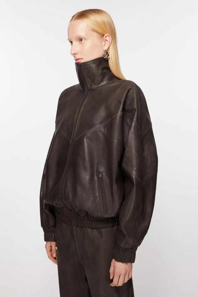 Acne Studios Leather Jacket Brown Women Outerwear Acne Studios Leather Jacket Brown Women Outerwear