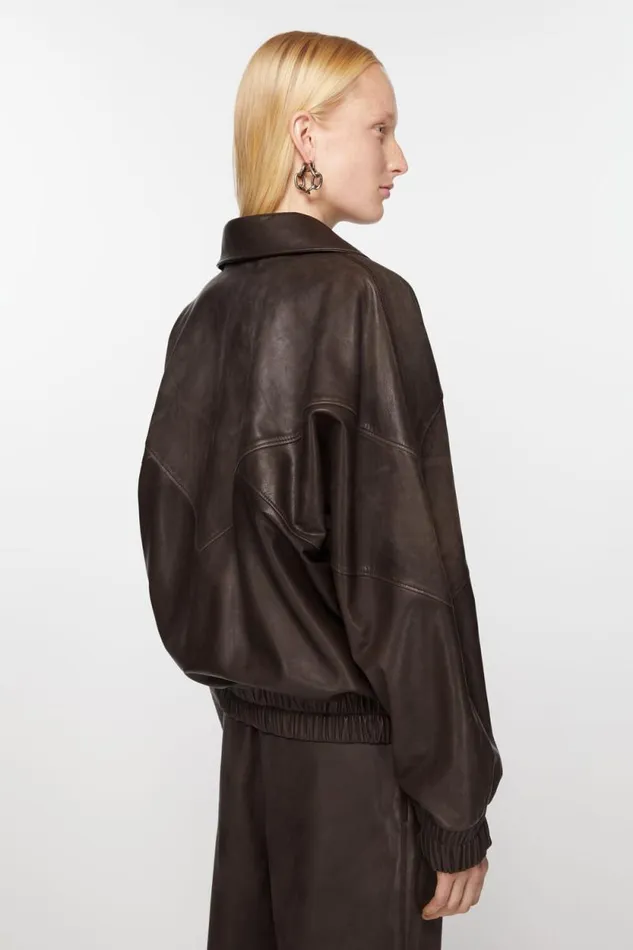 Acne Studios Leather Jacket Brown Women Outerwear Acne Studios Leather Jacket Brown Women Outerwear