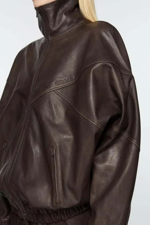 Acne Studios Leather Jacket Brown Women Outerwear Acne Studios Leather Jacket Brown Women Outerwear