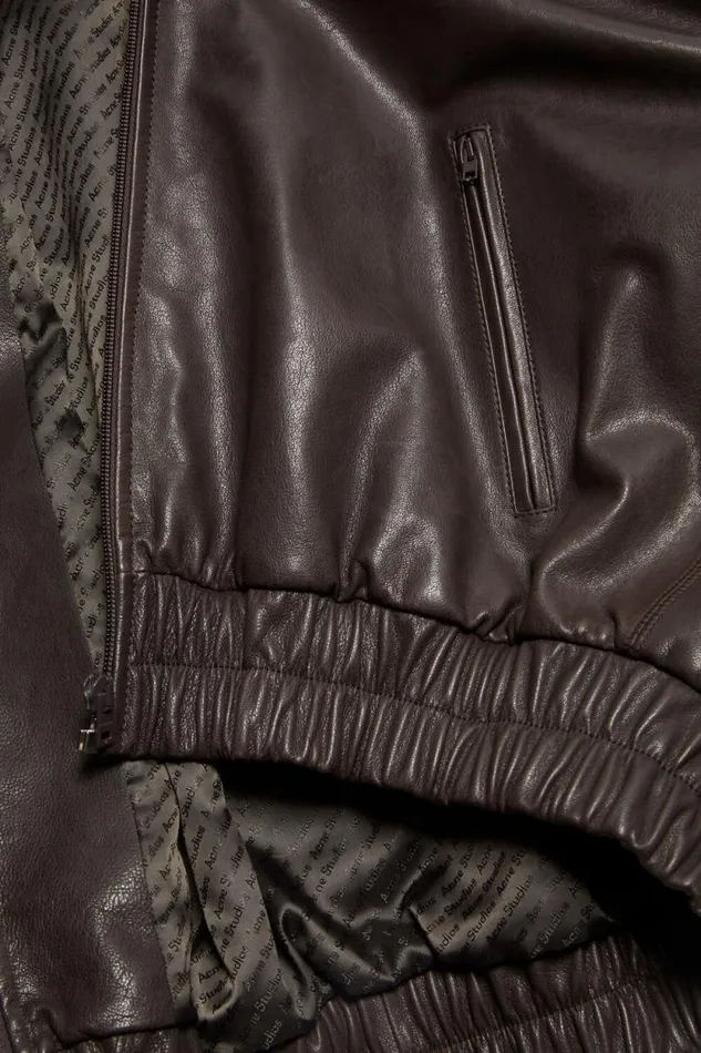 Acne Studios Leather Jacket Brown Women Outerwear Acne Studios Leather Jacket Brown Women Outerwear