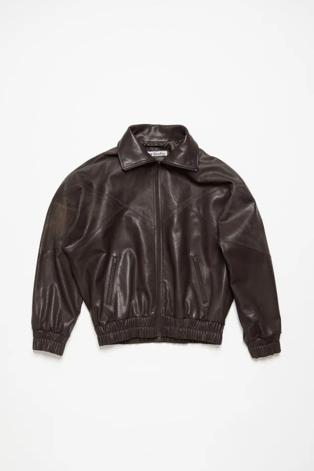 Acne Studios Leather Jacket Brown Women Outerwear Acne Studios Leather Jacket Brown Women Outerwear