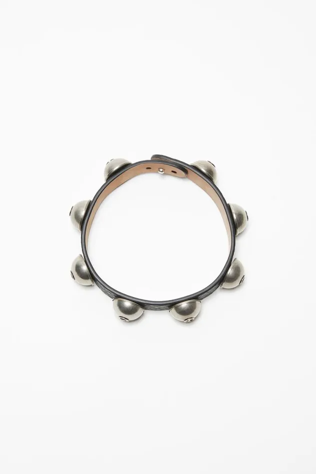 Acne Studios Leather Stud Necklace Black Men Jewellery