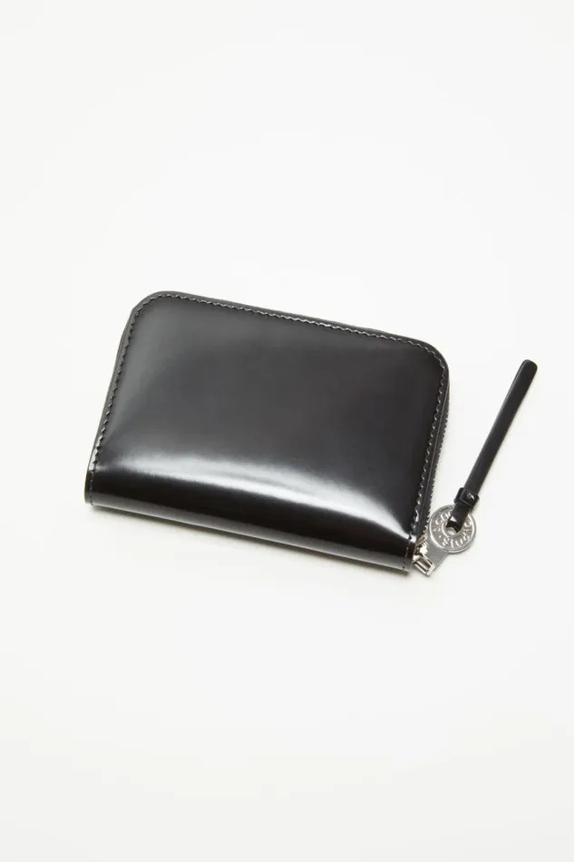 Acne Studios Leather Zip Wallet Black Women Small Leather Goods