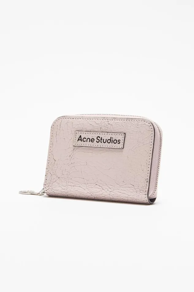 Acne Studios Leather Zip Wallet Pastel Pink Women Small Leather Goods