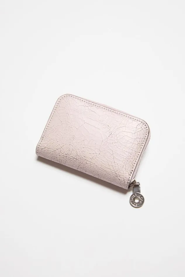 Acne Studios Leather Zip Wallet Pastel Pink Women Small Leather Goods