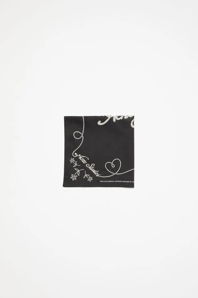 Acne Studios Light Print Scarf Blackwhite Women Scarves
