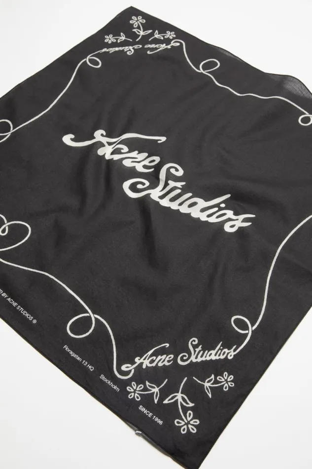 Acne Studios Light Print Scarf Blackwhite Women Scarves