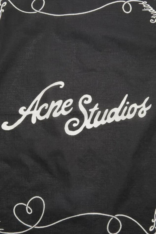 Acne Studios Light Print Scarf Blackwhite Women Scarves
