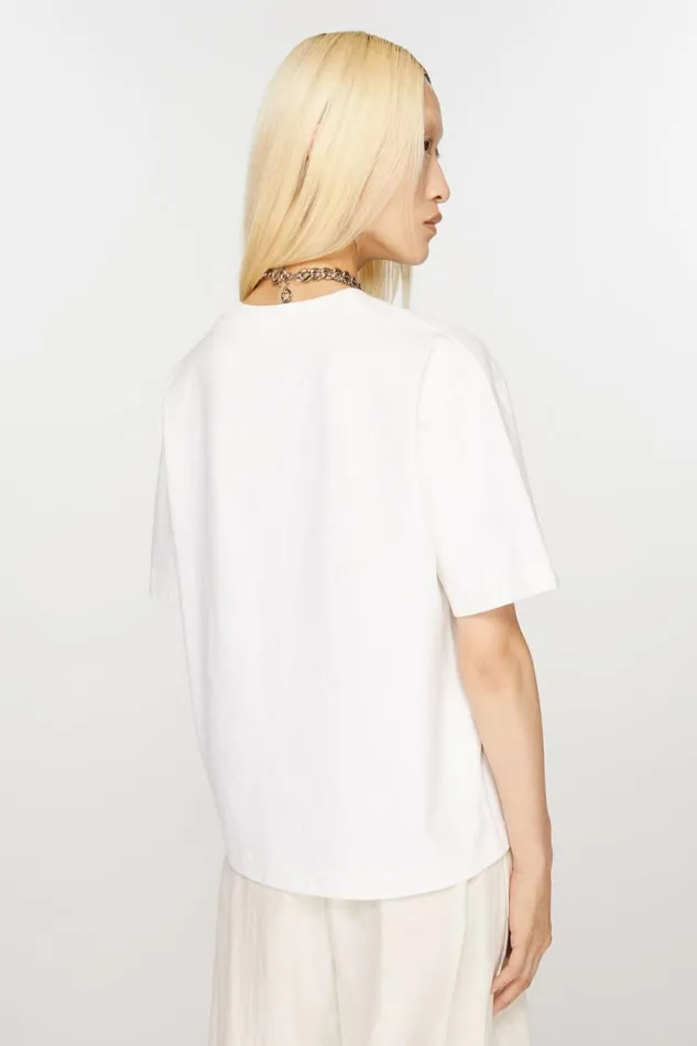 Acne Studios Logo Tshirt Optic White Women Tshirts