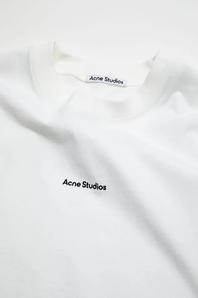 Acne Studios Logo Tshirt Optic White Women Tshirts