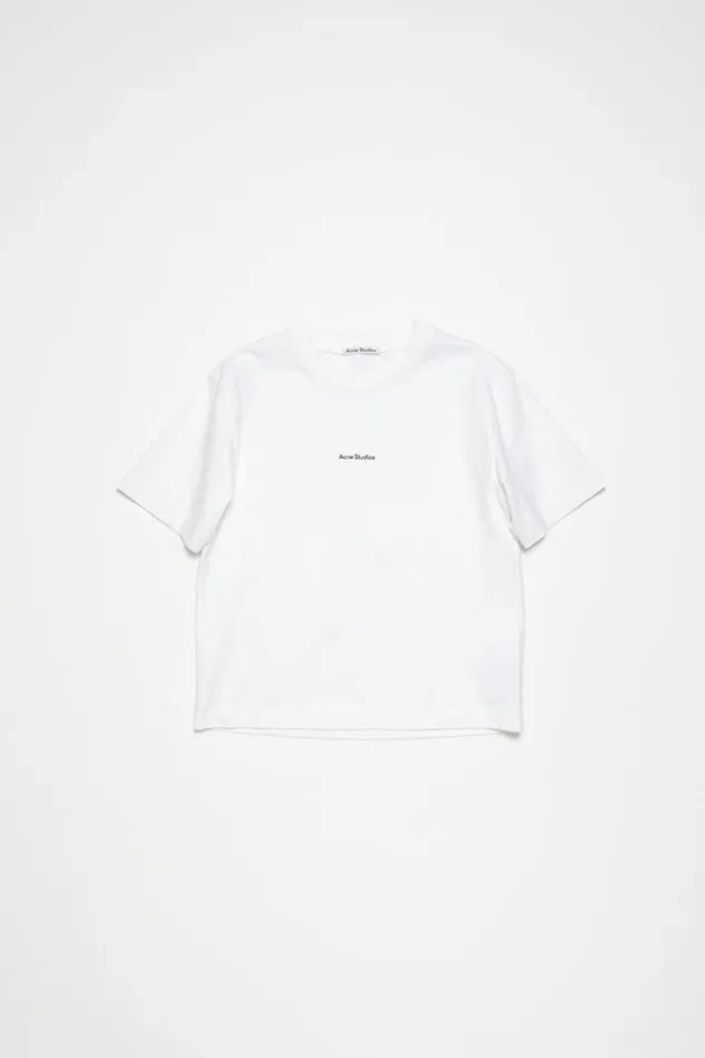 Acne Studios Logo Tshirt Optic White Women Tshirts