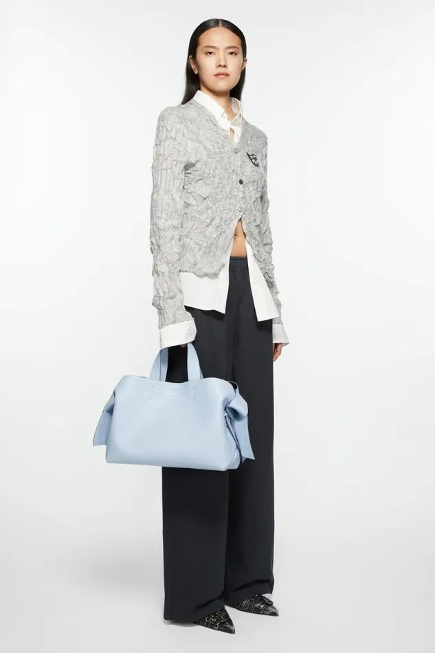 Acne Studios Musubi Midi Tote Baby Bluebrown Women Bags Acne Studios Musubi Midi Tote Baby Bluebrown Women Bags