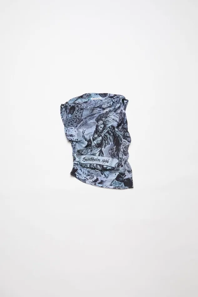 Acne Studios Printed Blouse Multi Grey Women Shirts and Blouses Acne Studios Printed Blouse Multi Grey Women Shirts and Blouses