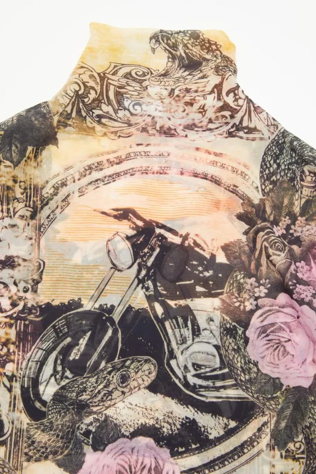 Acne Studios Printed Seamless Tshirt Pink Multicolor Women Tshirts