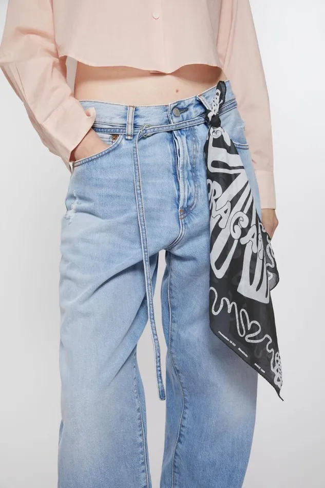 Acne Studios Printed Square Scarf Blackwhite Women Scarves