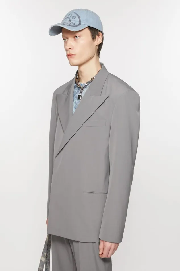 Acne Studios Regular Fit Suit Jacket Cold Grey Men Suit Jackets