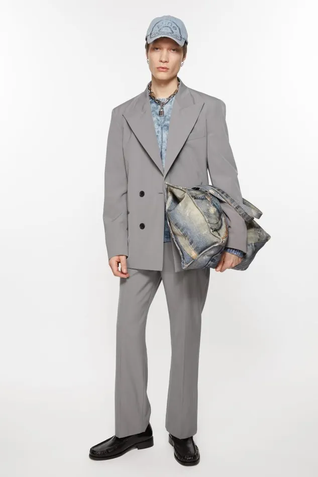 Acne Studios Regular Fit Suit Jacket Cold Grey Men Suit Jackets