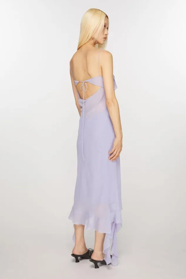 Acne Studios Ruffle Strap Dress Lilac Purple Women Dresses Acne Studios Ruffle Strap Dress Lilac Purple Women Dresses