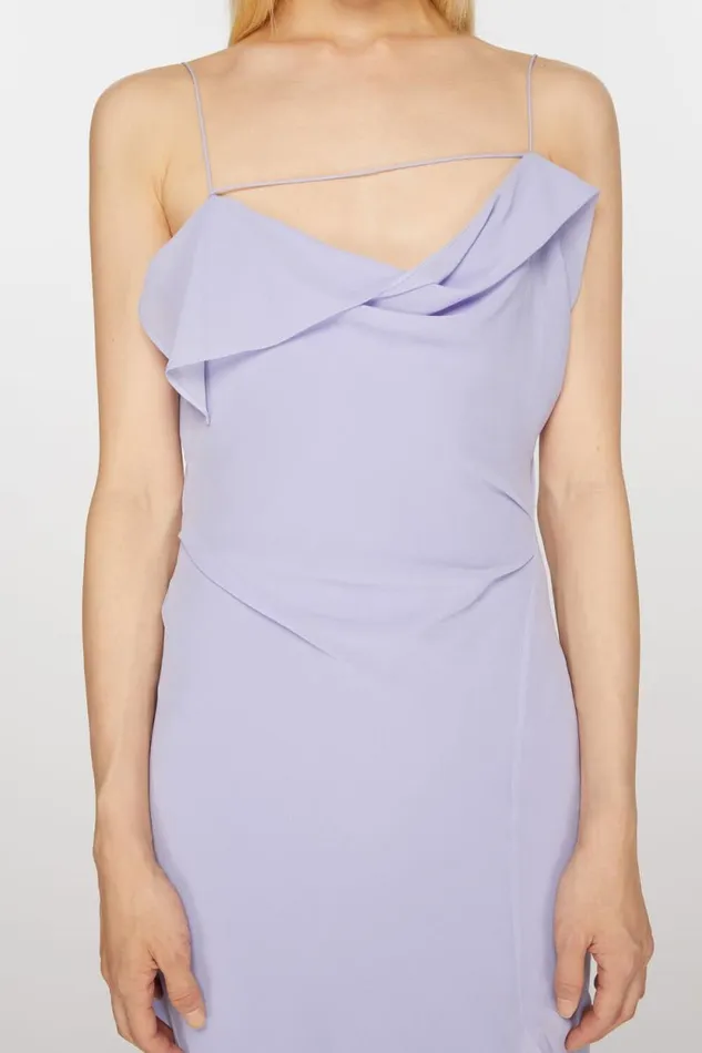 Acne Studios Ruffle Strap Dress Lilac Purple Women Dresses Acne Studios Ruffle Strap Dress Lilac Purple Women Dresses