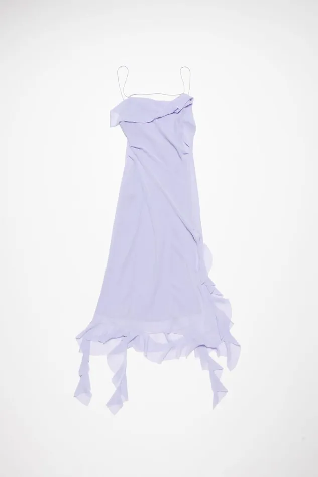 Acne Studios Ruffle Strap Dress Lilac Purple Women Dresses Acne Studios Ruffle Strap Dress Lilac Purple Women Dresses