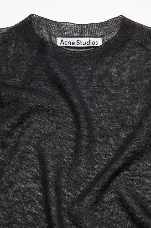 Acne Studios Sheer Knit Tshirt Black Women Knitwear Acne Studios Sheer Knit Tshirt Black Women Knitwear