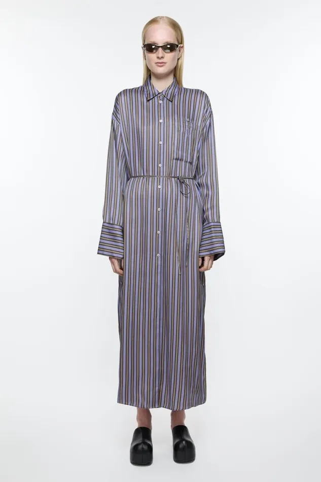 Acne Studios Shirt Dress Purpleanthracite Grey Women Dresses