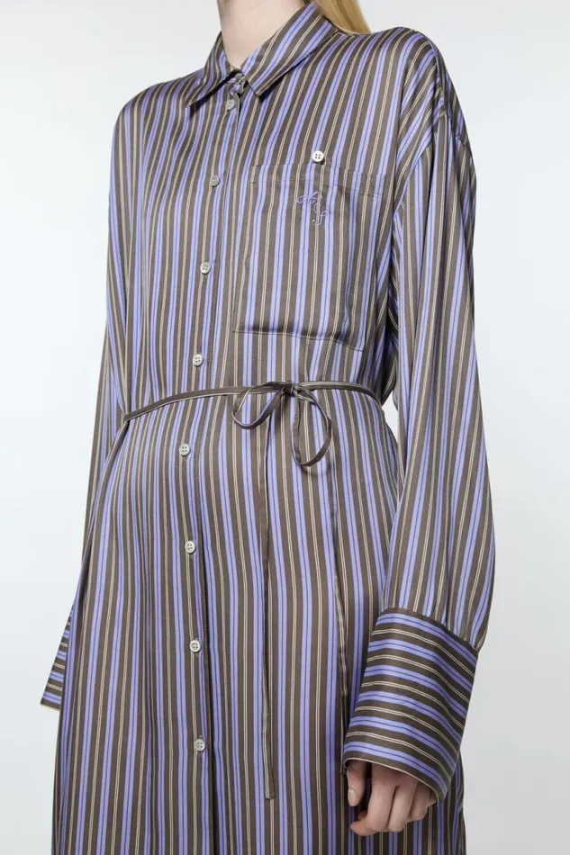 Acne Studios Shirt Dress Purpleanthracite Grey Women Dresses Acne Studios Shirt Dress Purpleanthracite Grey Women Dresses