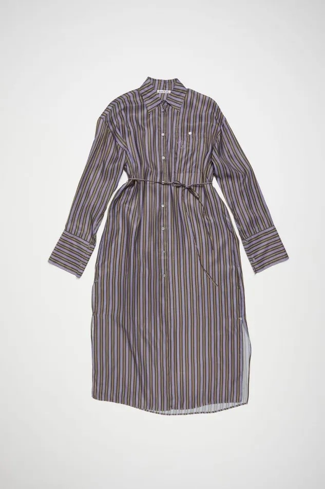 Acne Studios Shirt Dress Purpleanthracite Grey Women Dresses Acne Studios Shirt Dress Purpleanthracite Grey Women Dresses