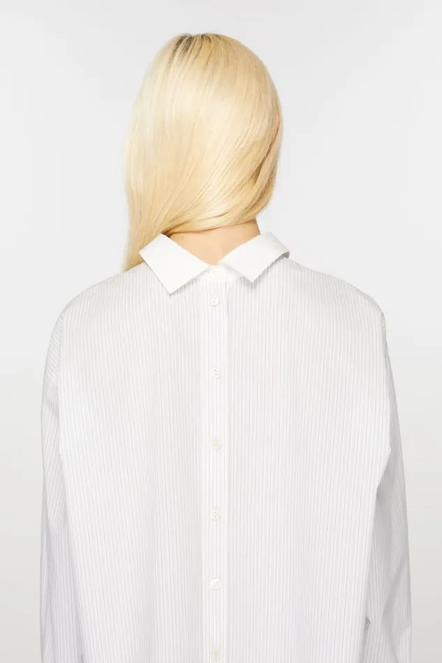 Acne Studios Stripe Shirt Olive Greenwhite Women Shirts and Blouses Acne Studios Stripe Shirt Olive Greenwhite Women Shirts and Blouses