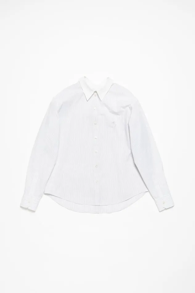 Acne Studios Stripe Shirt Olive Greenwhite Women Shirts and Blouses Acne Studios Stripe Shirt Olive Greenwhite Women Shirts and Blouses