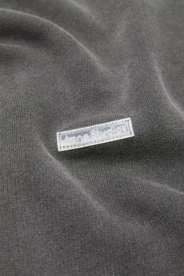 Acne Studios Sweater Logo Patch Faded Black Women Sweatshirts Acne Studios Sweater Logo Patch Faded Black Women Sweatshirts