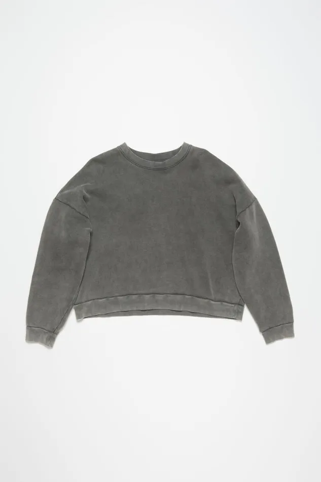 Acne Studios Sweater Logo Patch Faded Black Women Sweatshirts Acne Studios Sweater Logo Patch Faded Black Women Sweatshirts