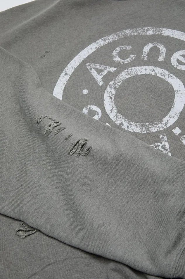 Acne Studios Sweater Printed Logo Moss Green Men Sweatshirts Acne Studios Sweater Printed Logo Moss Green Men Sweatshirts
