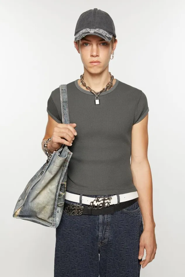 Acne Studios Tshirt 8211 Fitted Unisex Fit Faded Grey Men Tshirts