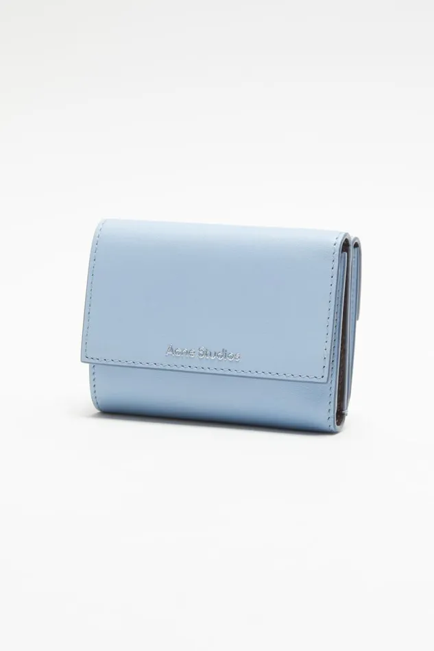 Acne Studios Trifold Leather Wallet Baby Bluebrown Women Small Leather Goods
