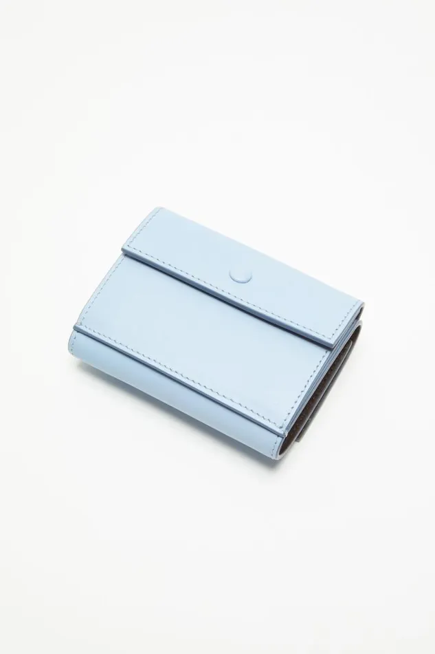 Acne Studios Trifold Leather Wallet Baby Bluebrown Women Small Leather Goods