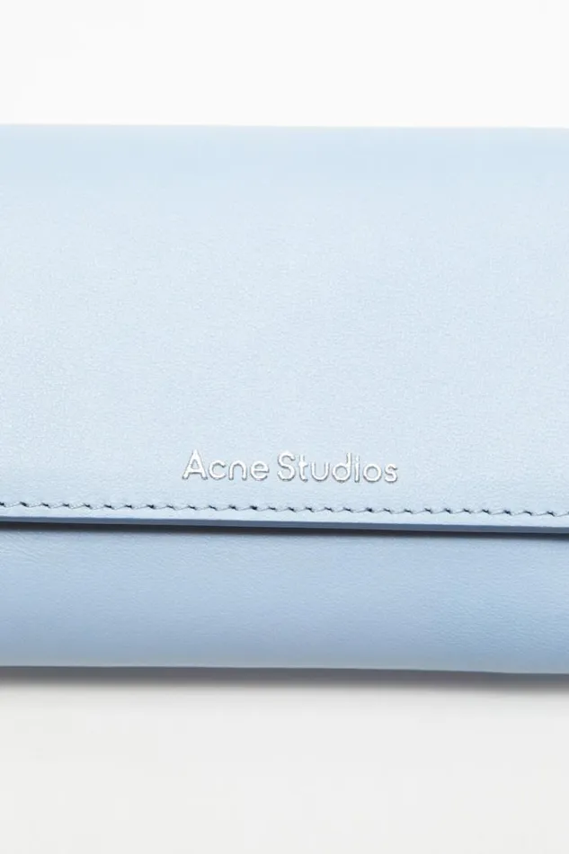 Acne Studios Trifold Leather Wallet Baby Bluebrown Women Small Leather Goods