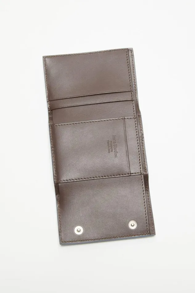 Acne Studios Trifold Leather Wallet Baby Bluebrown Women Small Leather Goods