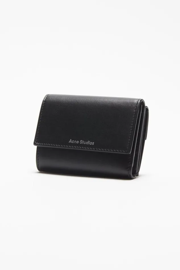 Acne Studios Trifold Leather Wallet Black Men Small Leather Goods
