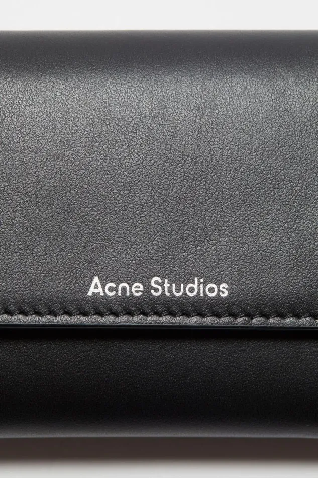 Acne Studios Trifold Leather Wallet Black Men Small Leather Goods