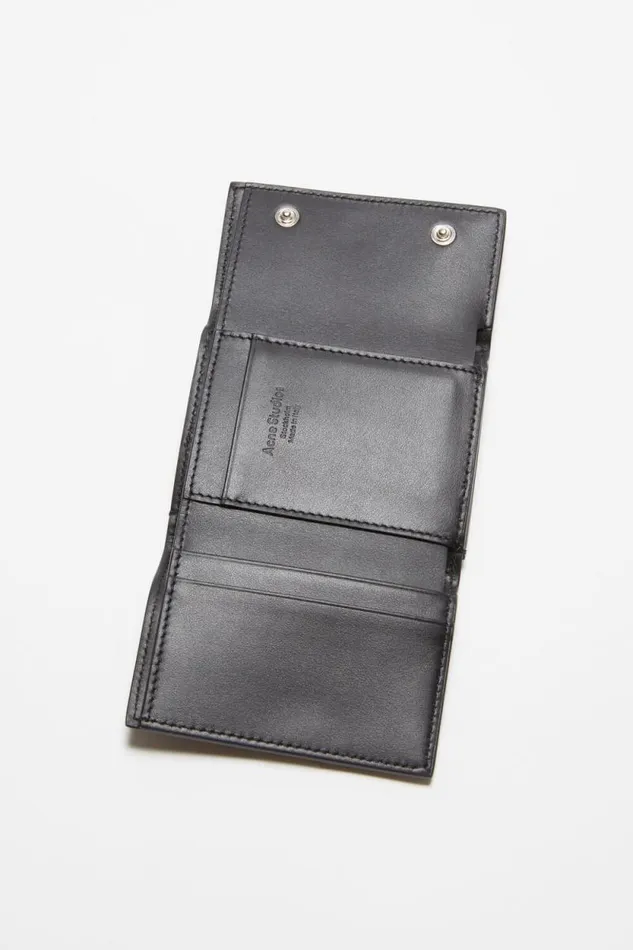 Acne Studios Trifold Leather Wallet Black Men Small Leather Goods