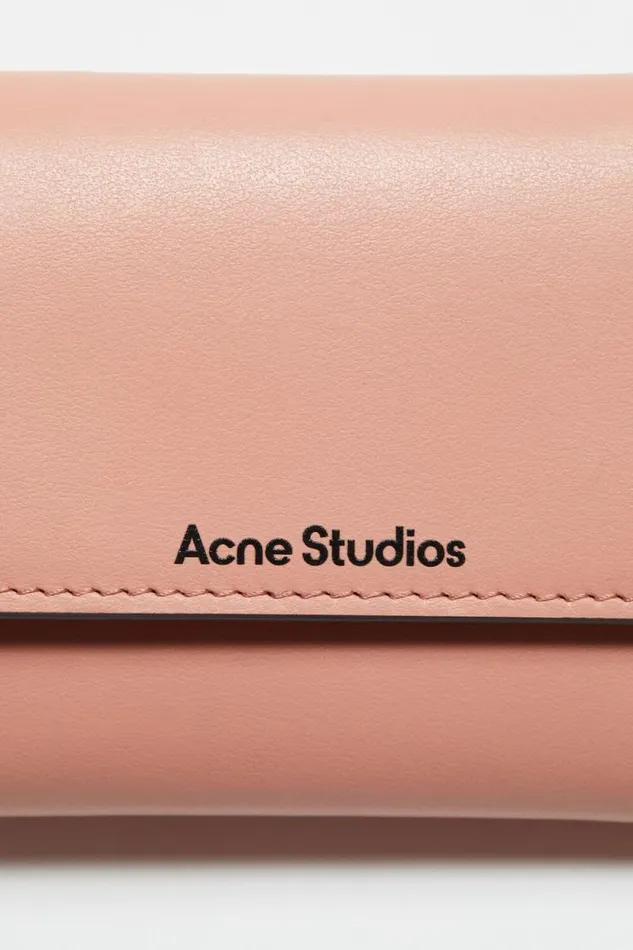 Acne Studios Trifold Leather Wallet Salmon Pink Women Small Leather Goods Acne Studios Trifold Leather Wallet Salmon Pink Women Small Leather Goods