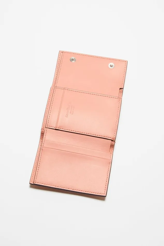 Acne Studios Trifold Leather Wallet Salmon Pink Women Small Leather Goods Acne Studios Trifold Leather Wallet Salmon Pink Women Small Leather Goods