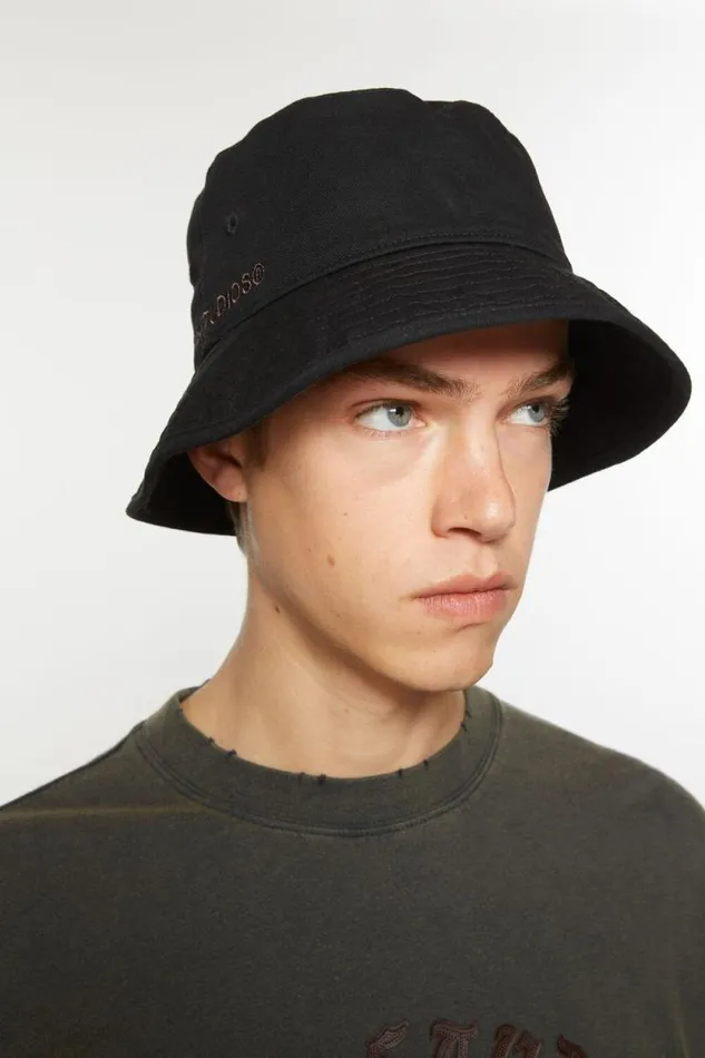 Acne Studios Twill Bucket Hat Black Women Hats