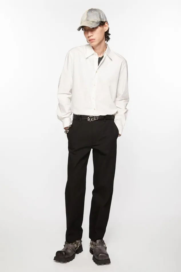 Acne Studios Twill Cottonblend Trousers Black Men Trousers Acne Studios Twill Cottonblend Trousers Black Men Trousers