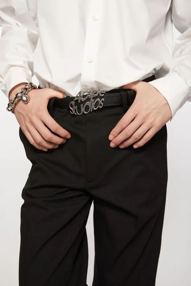 Acne Studios Twill Cottonblend Trousers Black Men Trousers Acne Studios Twill Cottonblend Trousers Black Men Trousers