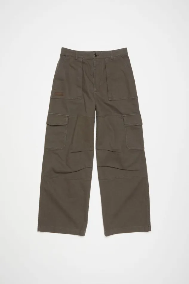 Acne Studios Twill Trousers Khaki Green Men Trousers