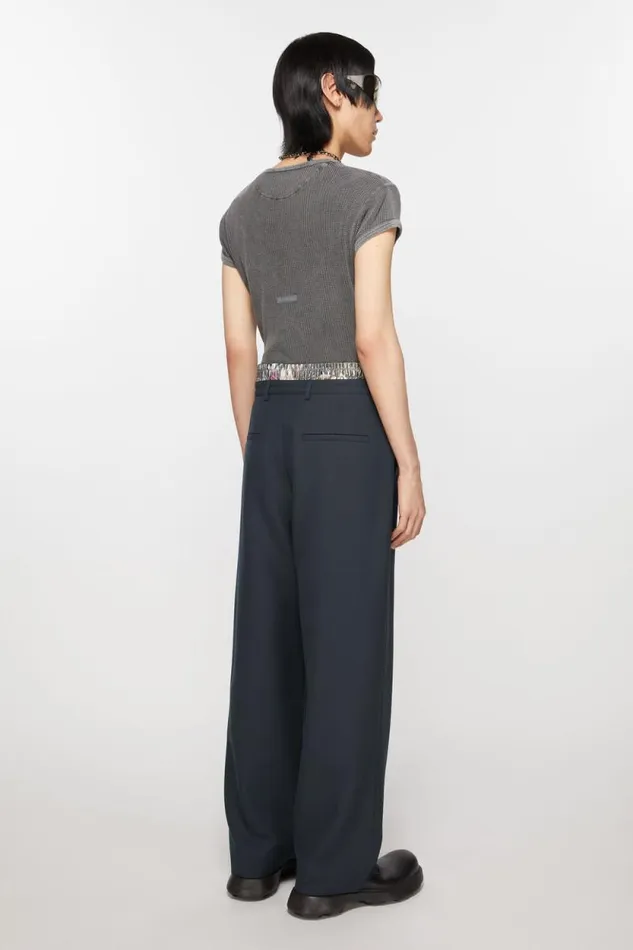 Acne Studios Wool Blend Trousers Dark Navy Men Trousers Acne Studios Wool Blend Trousers Dark Navy Men Trousers