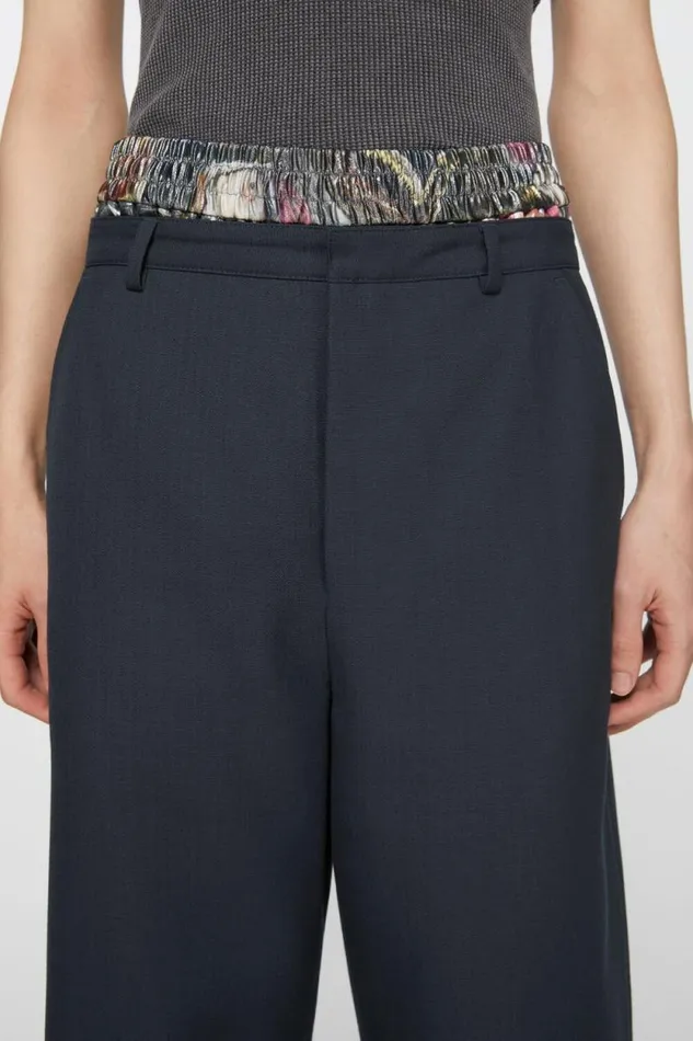 Acne Studios Wool Blend Trousers Dark Navy Men Trousers Acne Studios Wool Blend Trousers Dark Navy Men Trousers
